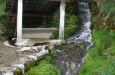 Lavoir en ciment couvert